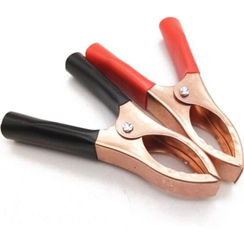 Large Size Alligator Clips 30A 70mm Crocodile Clip Car Caravan Van Battery Insulated Test Lead Clips Clamps Tools Red + Black