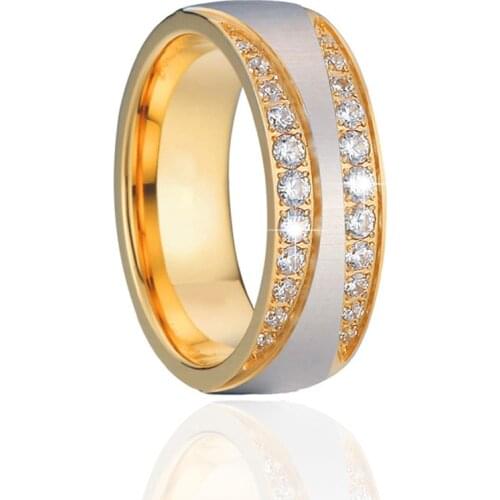 Gemstone rings for women wedding bands love alliance 14k gold plated jewelry cubic zirconia diamond couple rings ladies female