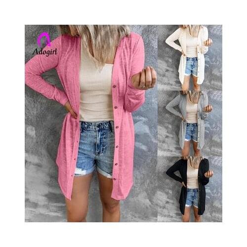 Fitness Women Cardigan Solid Long Sleeve Button Up Long Jacket Shirt 2021 Autumn Casual Workout Activewear High Street Outfits