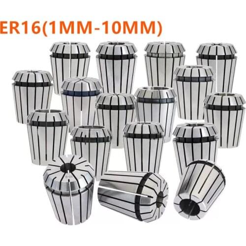 10Pcs/Set Ultra Precision ER16 1-10MM Spring Collet Set For CNC Milling Lathe Tool Engraving Machine Spring Collet Chuck