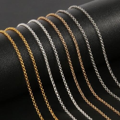 12pcs/lot Silver Color Cross Circle Chains Gold Plated Rhodium with Lobster Clasp For Jewelry Making DIY Accessories Supplies