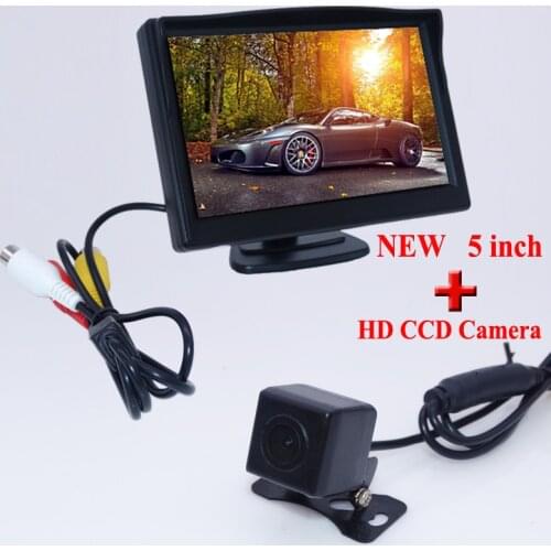 170 DEGREE car rear reversing CAMERA +LCD screen 5" car reverse rmonitor for different cars as for Lamborghini for Volvo ect