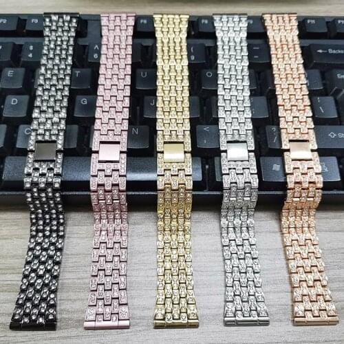 22mm Women Diamond Band for Garmin Vivoactive 4 Metal Bracelet for Samsung Galaxy Watch 3 45mm Strap 46mm Replacement Belt