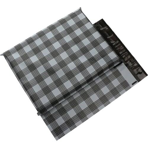 50Pcs Plastic Courier Bag 10x13 Inch Poly Mailer Self Seal Adhesive Shipping Bags Grids Printed Postal Mailing Bag Envelope