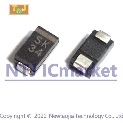 50 PCS SK34 SMA DO-214AC Schottky Barrier Rectifier SMD Diodes
