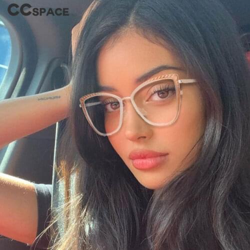 53192 Tr90 Exquisite Cat Eye Anti-Blue Light Glasses Frame Spring Leg Men and Women Optical Fashion Computer Eyeglasses