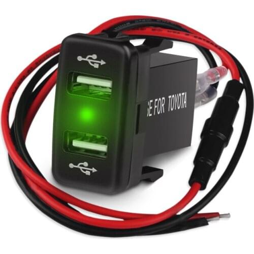 5V 4.2A Car Phone Charger Fast Charging For Phone GPS 12V 24V Port Socket Dual USB Car Charger LED Dispaly For Toyota Corolla