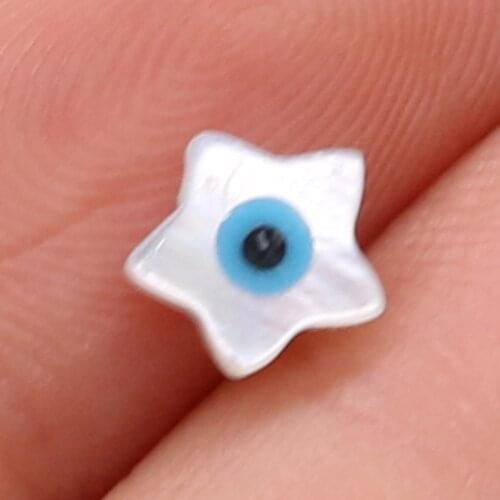 Beads Natural Freshwater Shell Pendant Bead White Five-Pointed Star-Shaped Charm Jewelry for Making DIY Earrings Necklace 6x6mm