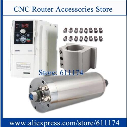 4.5Kw ER20 Water Cooled spindle motor 24000RPM + Frequency VFD Inverter + 100MM support + ER20 1-13M collect