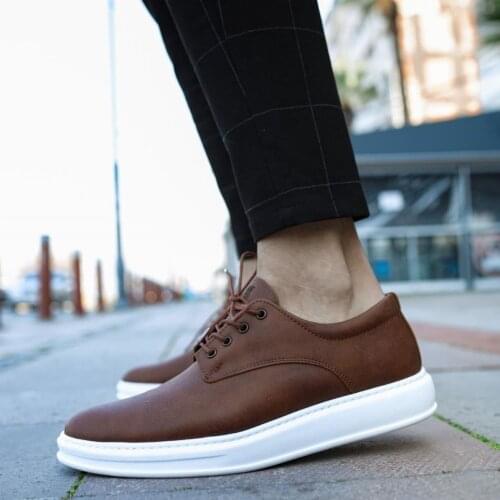 Knack Classic Men 'S Shoes 001 Tan (White Bottom) four Seasons Lace-Up Style 2021 Fashion Orthopedic Casual Inner Lining Cotton