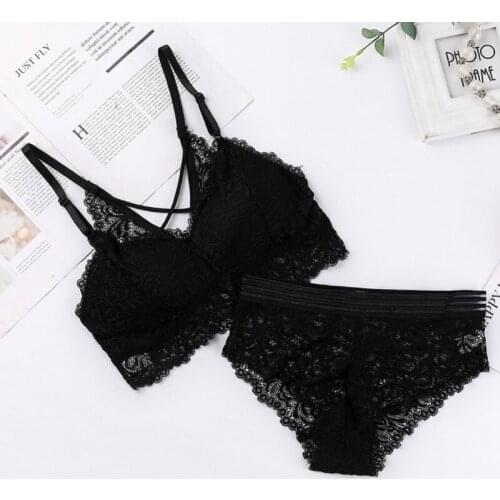 Sexy Bra Lace Briefs Set Summer Tank Top Bottoming Underwear Set Women Lace Bra Set