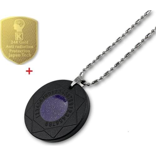 Quantum Pendant Necklace Health Sets Gift with 6 pieces Anti-radiation Stickers for Phone Fashion Jewelry with Box