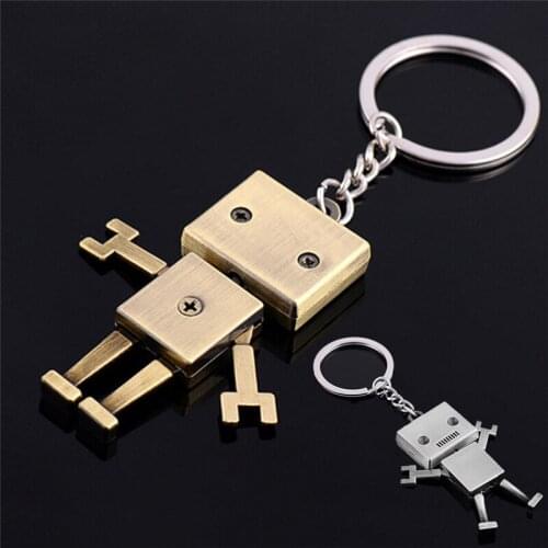 Metal 3d Robot Key Chain Movable Keychain Key Ring Key Holder Bag Car Pendant Fashion Jewelry