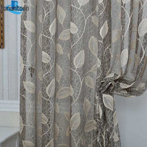 Top Fashion Woven Curtains Beautiful Rustic Leaf Tulle For The Bedroom Living Room Window Drapes Roman Blinds