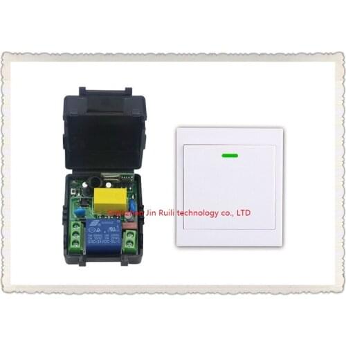 New AC 220 V 1CH Wireless Remote Control Switch System Receiver + Wall Panel Remote Transmitter Sticky Remote Smart Home Switch