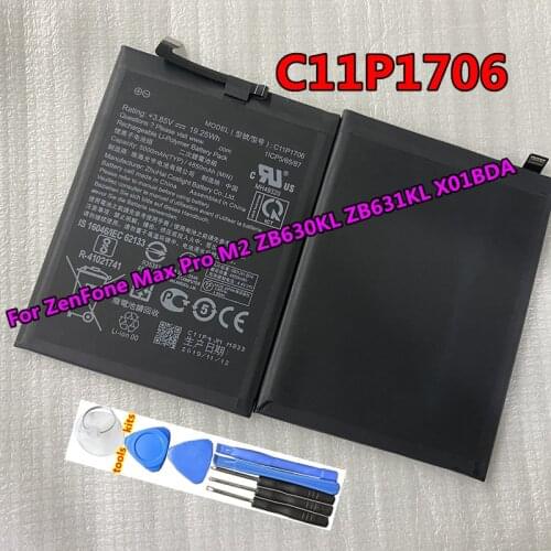 New Original Real 5000mAh C11P1706 Battery For ASUS ZenFone Max Pro M2 ZB630KL ZB631KL ZB633KL X01BDA Smart Phone