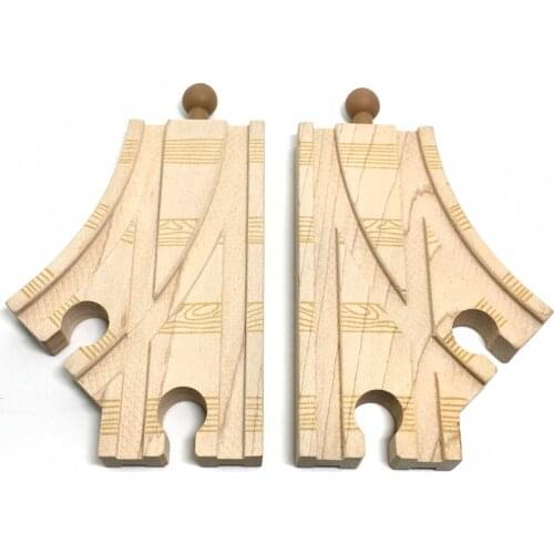 P070high Quality Rail Pattern Exquisite Single Head Small Lane Cross Rail Train Track Game Accessories Compatible Wooden Wood