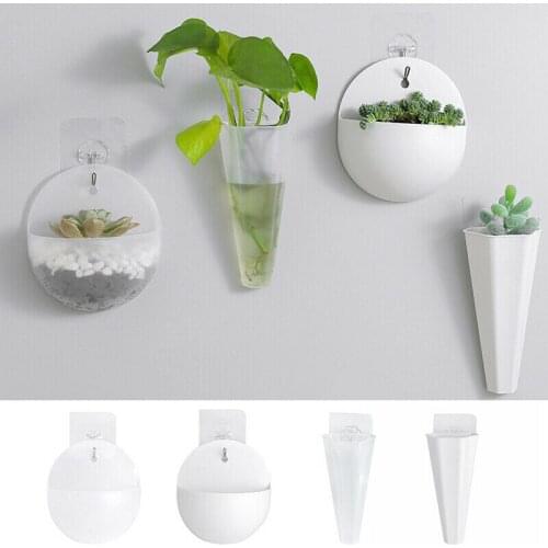 Hanging Baskets Clear Plant Pot Indoor Plastic Planter Wall Hanging Flowers Cover Round Modern Art DIY Solid 2020