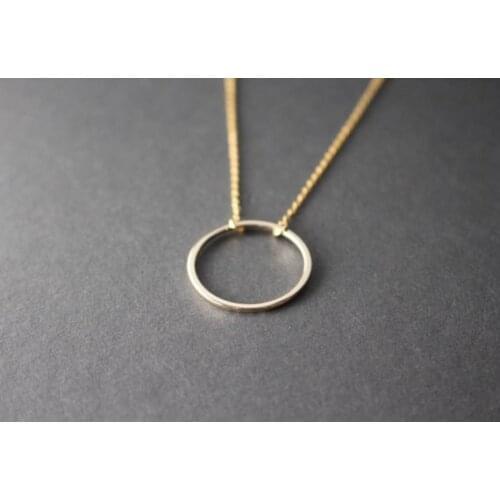 Hollow Simple Dainty Circle Necklace Open Circle Outline Necklace eternity karma circle round charm pendant necklace jewelry