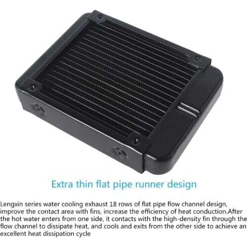 Water Cooling Computer Radiator 18 Pipe Aluminum Heat Exchanger Liquid Cooling Heat Sink for CPU PC Water Cool System