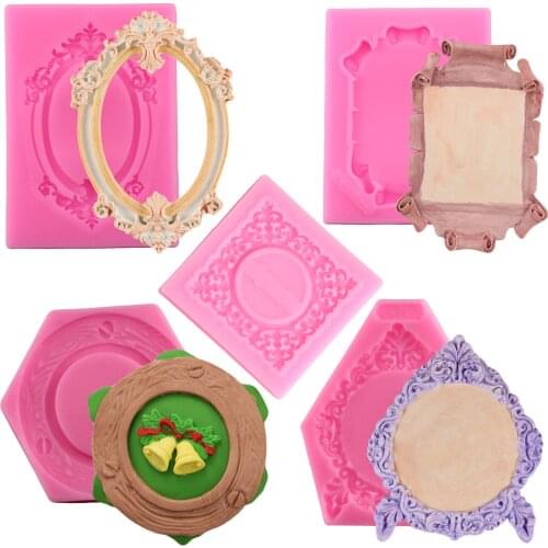 Frame Cake Border Silicone Lace Molds Baby Birthday Cake Decorating Tools Cupcake Topper Fondant Mold Candy Clay Chocolate Mould