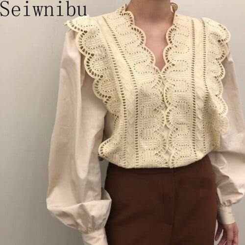 Seiwnibu Lace Blouses