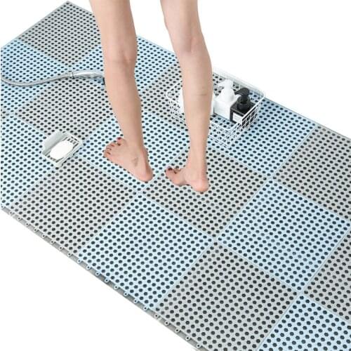 Mesh Plastic Splicing Floor Mat For Bath Kitchen PVC Shower Cuttable Floor Mat Bathroom Non-slip Solid Color Mat 30x30cm DIY