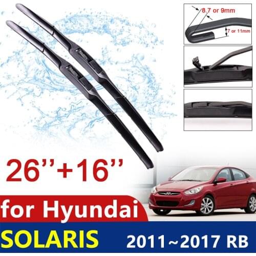 Car Wiper Blade for Hyundai Solaris Accent 2011~2017 RB Windshield Wipers Car Accessories j Hook Type 2012 2013 2014 2015 2016