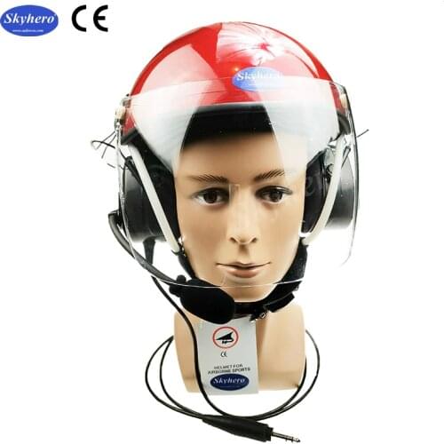 EN966 standard noise cancel paramotor helmet PPG helmet Red powered Hang gliding helmet 6.3plug use for intercom