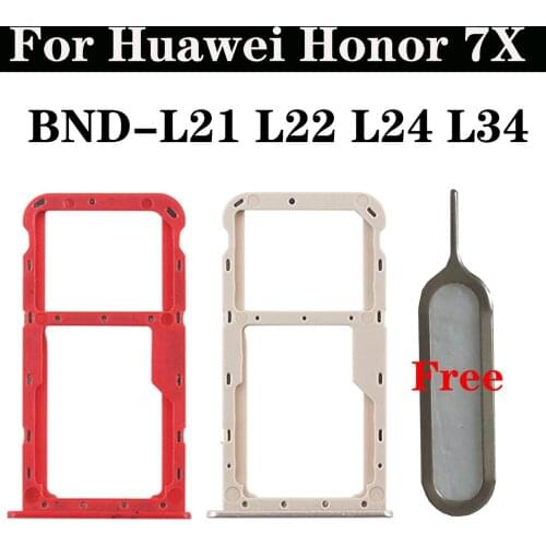 Shyueda 100% New For Huawei Honor 7X BND-L21 BND-L22 BND-L24 BND-L34 SIM Tray SD Card Tray Slot