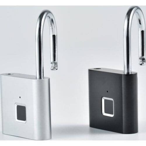 Fingerprint Padlock Keyless USB Charging Door Lock Fingerprint Smart Padlock Quickly Unlock Zinc Alloy Metal Self-Developed Chip