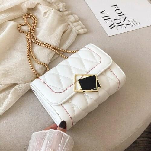 Diamond Plaid Shoulder Bag fashion luxury handbags women bags designer Chain bag PU torebki damskie bolsos mujer de marca famosa