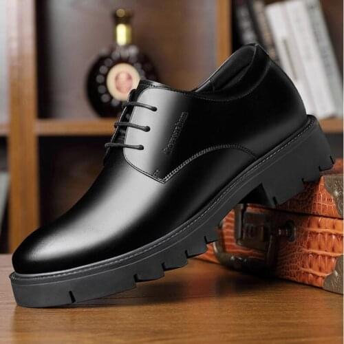 8/10CM Mens High Heel Shoes Black Dress Man Formal Shoe Office Leather Shoe for Men Elegant Business Shoes Zapatos Oxford Hombre