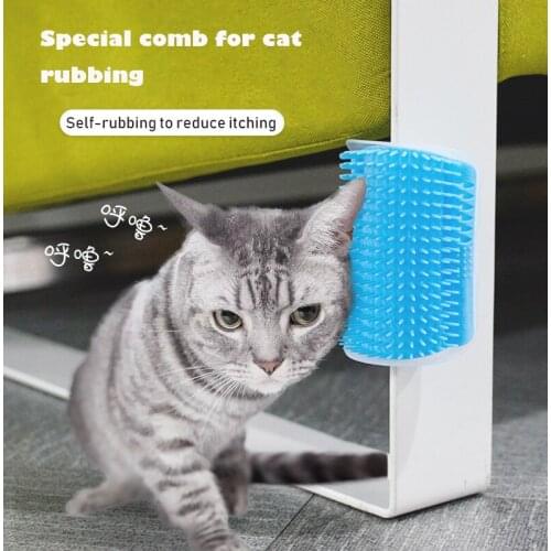 Corner Pet Brush Comb Play Cat Toy Plastic Scratch Bristles Arch Massager Self Grooming Cat Scratcher pet cat
