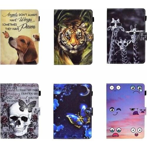 Universal Folio Case for 10"inch Tablet Crown Skull Painting Slim Lightweight Magnet Stand Cover for iPad 9.7" 9.5"-10.5" Tablet