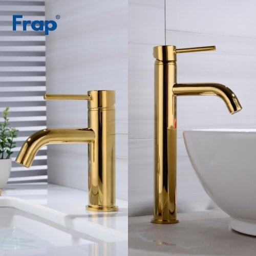 Frap Bathroom Tall Basin Faucets Cold and Hot Mixer Basin Sink Tap Gold Water Kitchen Faucet robinet salle de bain Y10160/Y10208