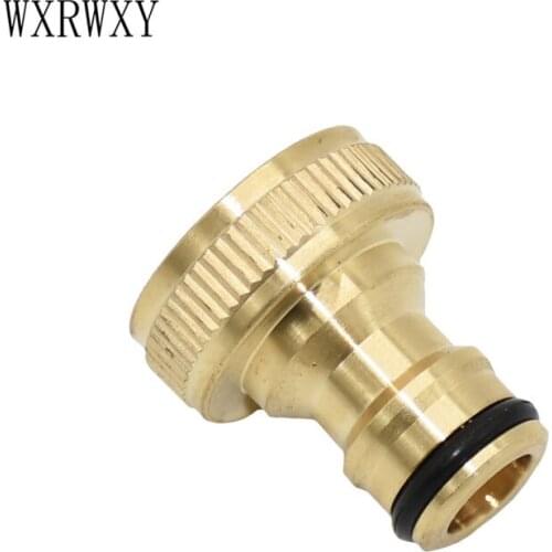 Wxrwxy Female 3/4 brass connector Brass quick connector 3/4 threaded the faucet adapter Water gun adapter joint 2 pcs