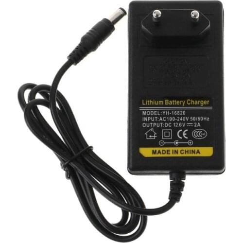 Battery Charger 12.6V DC 2A Intelligent Lithium Li-on Power Adapter EU US Plug Transformer EU//US plug