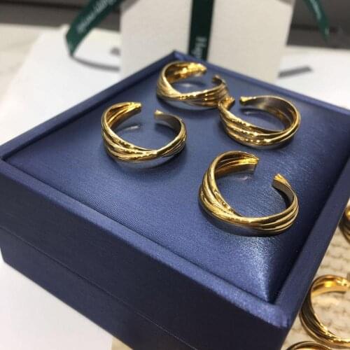 MOREDEAR 18KGP Gold Ring for Women Adjustable