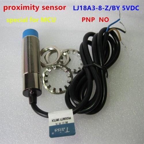 1PC M18 8mm sensing DC 5V PNP NO LJ18A3-8-Z/BY-5V cylinder inductive proximity sensor switch work voltage 5VDC special for MCU