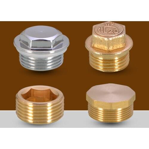 1PCS Copper Hexagon Pipe 1/8" 1/4" 3/8" 1/2" 3/4" 1" - 2" BSP Male Countersunk End Plug Fitting Water Gas Oil