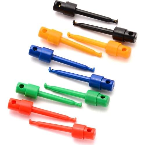 10pcs Electronic Multimeter Test Hook Clip Clamp Grabber Test Probe Colorful Lead Wire Cable Kit Test Hook Clip