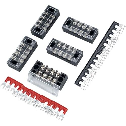 5Pcs 4 Position Dual Row Screw Barrier Terminal Block Terminal Barrier Strips