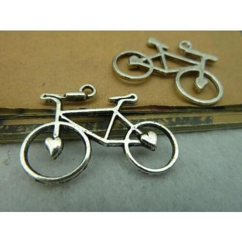 Diy accessories vintage antique silver bicycle c3804 23x30mm
