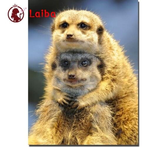 Diamond painting two meerkat pattern cross stitch diamond embroidery full square/round drill puzzles gifts for the new year 2021