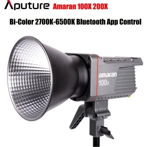 Aputure Amaran 100X 200X LED Video Photography Light Bi-Color 2700K-6500K Compatible Bluetooth App Control DC/AC Power Supply