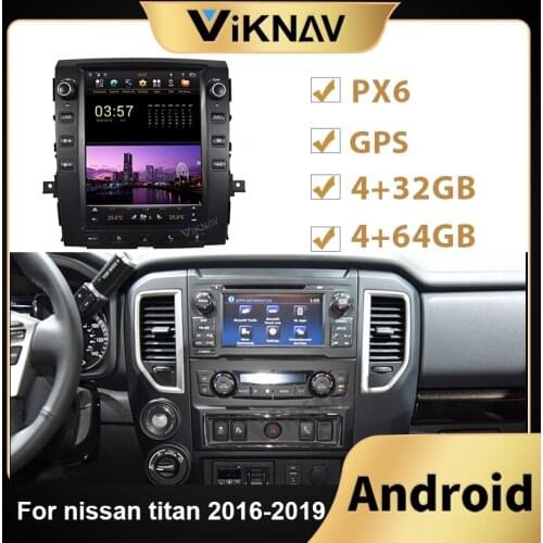 Android car radio stereo receiver for nissan titan 2016 2017 2018 2019 multimedia player head unit tape recorder 2din