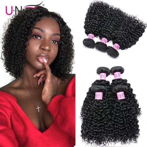 Unice Brazilian Hair Weave Curly Bundles 100% Unprocessed Virgin Hair Extension High Quality Short Human Hair Bundles 8-18inch
