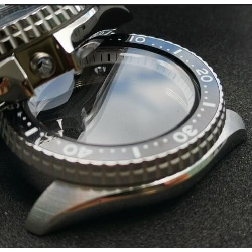 Diver Watch Case For NH35A NH36A Sapphire Crystal Stainless Steel Watch Case Ceramic Bezel SKX007 SKX009 Diving Watches Cases