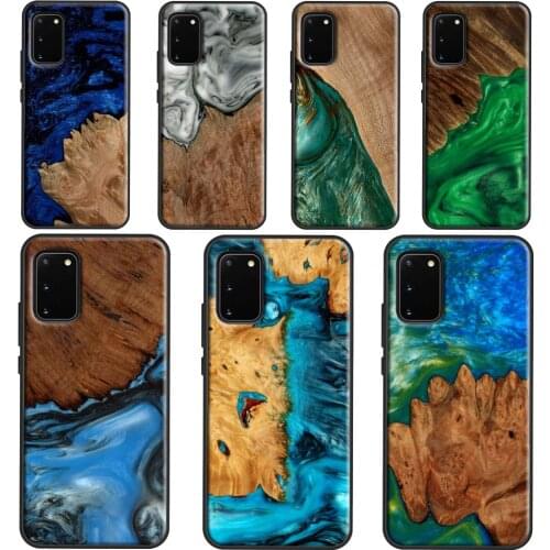 Wood Resin Traveler Case For Samsung Note 20 Ultra Note 10 Plus Cover For Galaxy S20 Plus S10 e S8 S9 Coque